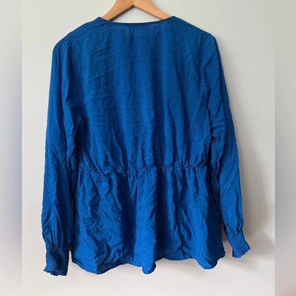Penningtons Long Sleeve Blouse | Blue Polka Dots | Size X - Picture 3 of 7